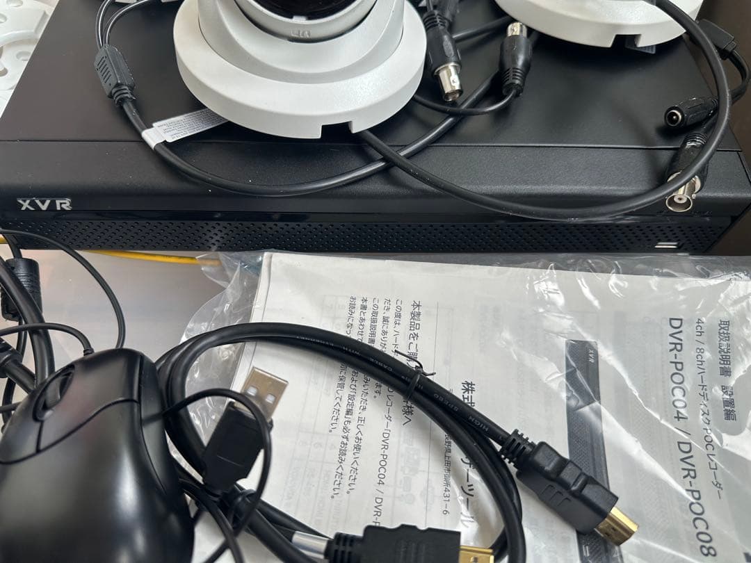 防犯カメラ 4台セット ドーム型 4chハードディスクDVR-POC04