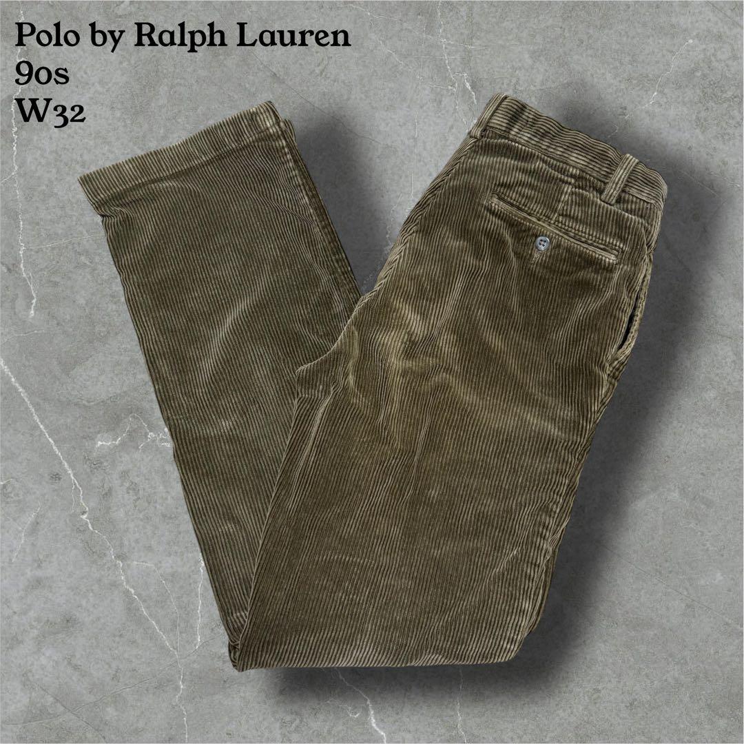 90sPolobyRalphLaurenラルフローレンコーデュロイパンツ太畝
