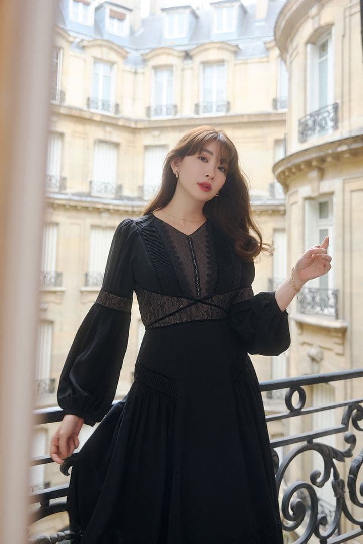 herlipto Social Lace Flare Dress Mサイズ