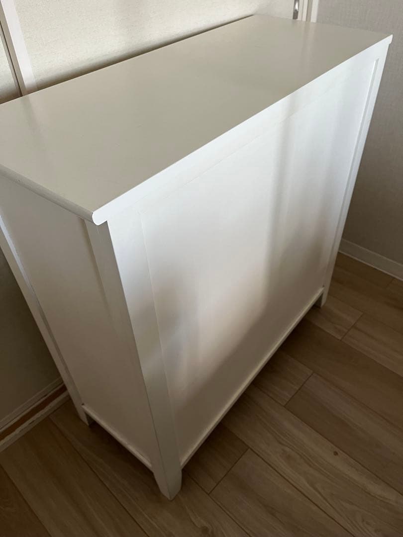 天然木 チェスト　籐バスケット