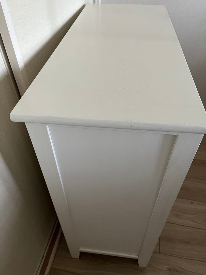 天然木 チェスト　籐バスケット