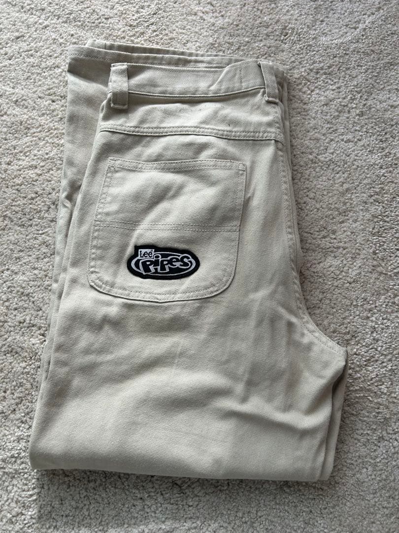 復刻 Lee pipes デニム ワークパンツ チノパン ベージュ バギー