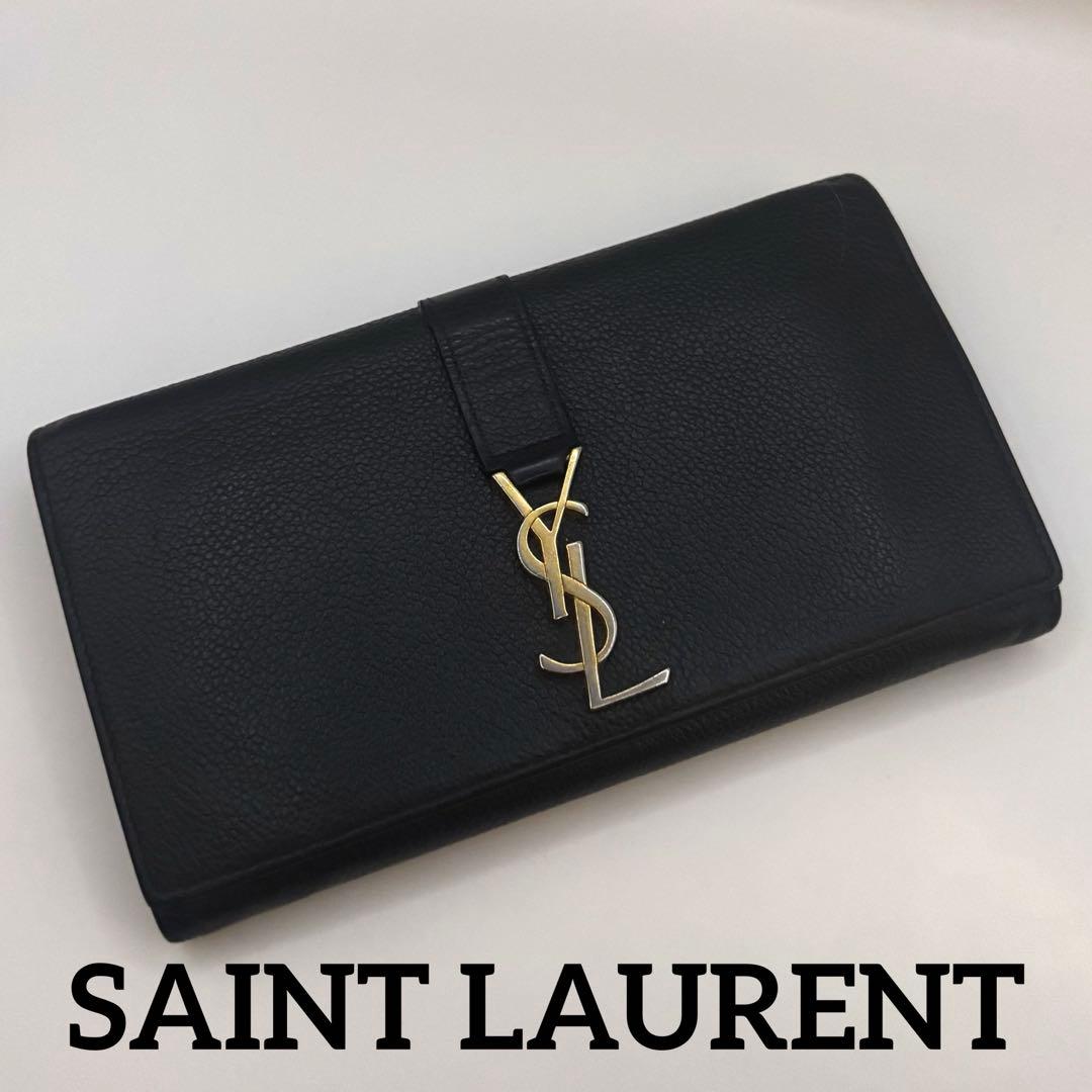 SAINT LAURENT サンローラン　フラップウォレット　長財布　レザー