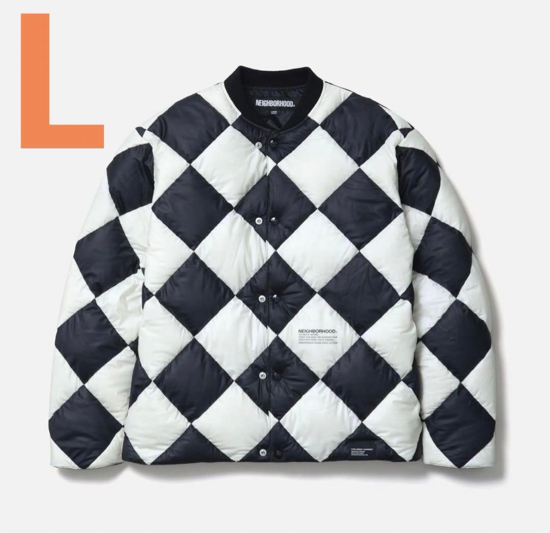 ジャケット・アウター NEIGHBORHOOD CHECKER DOWN JACKET L WHITE
