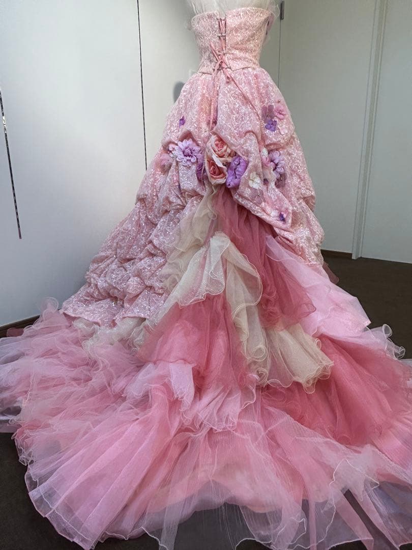 RO-183 PI 9〜13T フラワー装飾 ロングドレス