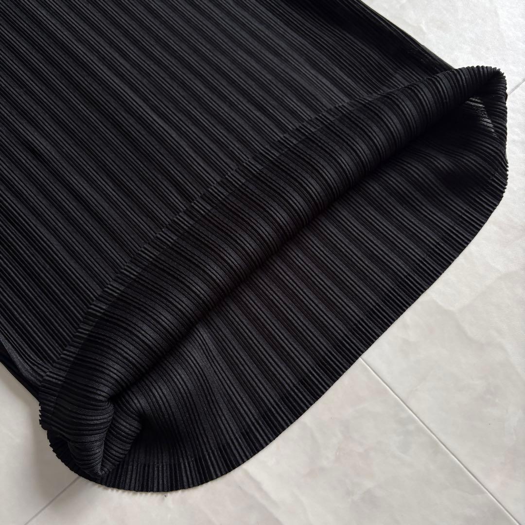 PLEATS PLEASE タートルネック長袖プリーツカットソー 黒3