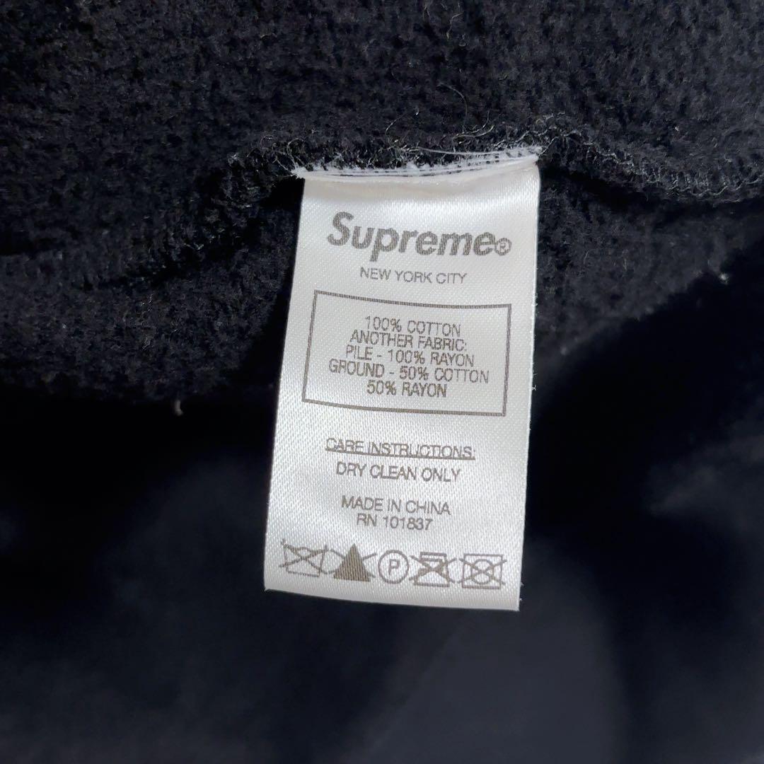 シュプリーム 刺繍ロゴ レオパード ハーフジップスウェット