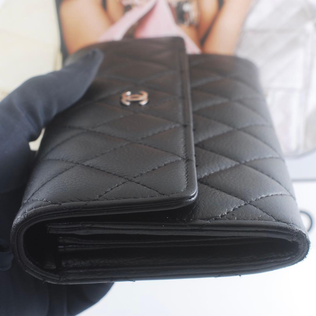 CHANEL＊シャネル＊キャビアスキン＊マトラッセ＊長財布＊フラップウォレット＊