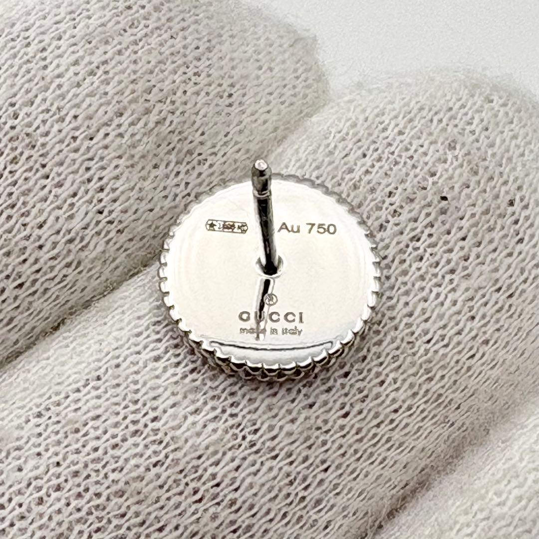 新品 グッチ ピアス アイコンブルーム K18 ホワイトゴールド 片耳 正規品