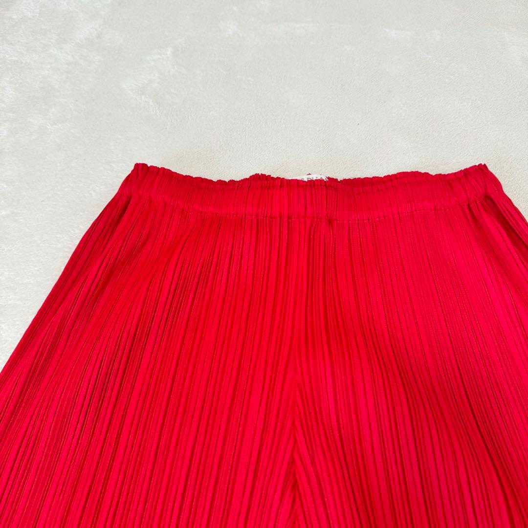 極美品✨PLEATS PLEASE プリーツ　ショートパンツ　レッド　サイズ3
