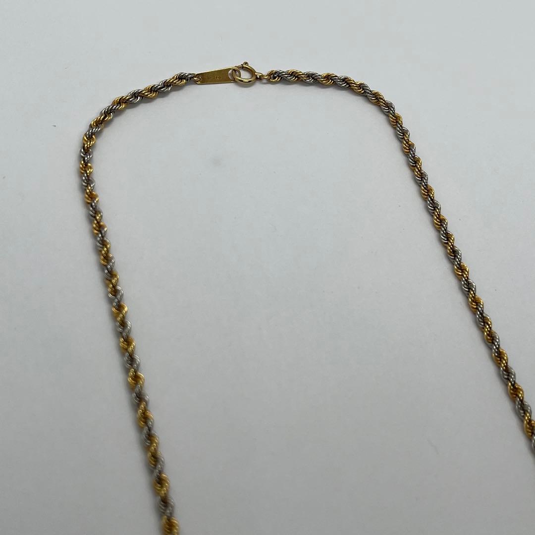 【K18/Pt850】 ロープチェーンネックレス