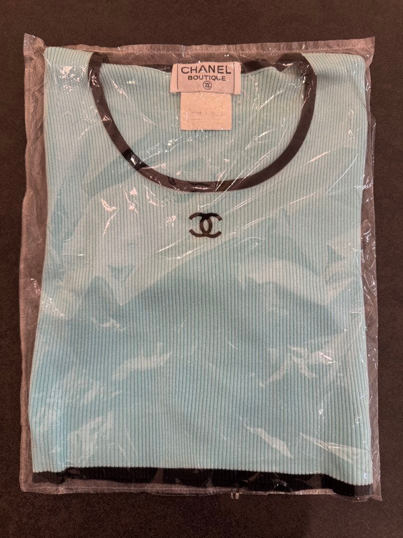 超レア　ビンテージ　シャネル　ココマーク　カットソー　スカイブルー　現物確認ok
