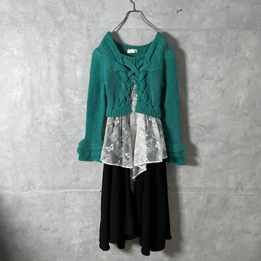 白羊森　hazama ハザマ ニット ブラウス ワンピース N65