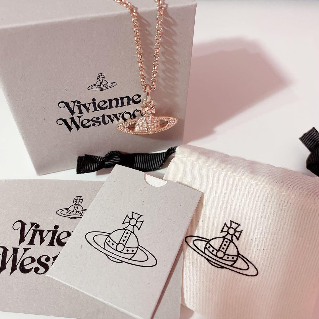 ヴィヴィアン　MINI BAS RELIEFネックレス ピンクゴールド