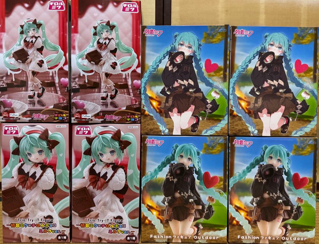 初音ミク チロルミク4体、Fashion フィギュアOutdoor4体
