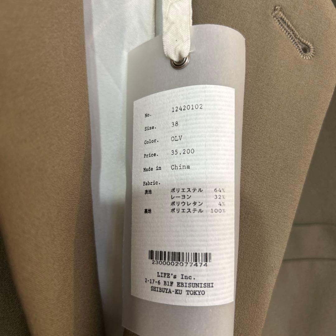 8　新品タグ付き　TODAYFUL テーラードジャケット 38 OLV