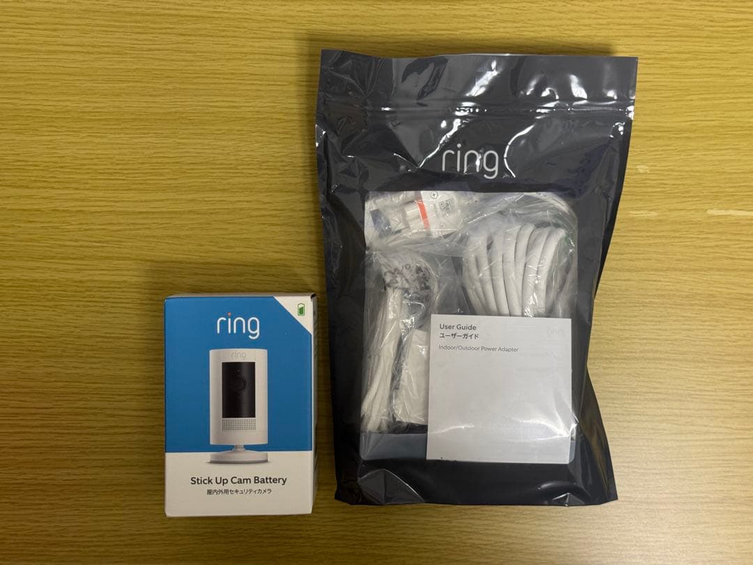 [新品]Ring Stick Up Cam Battery 電源アダプター付き