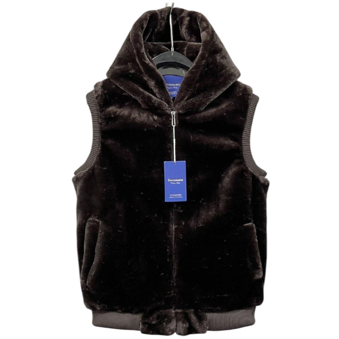 ミンクカシミヤ混　ファーベスト 　Emmauela　ミラノ　男女兼用　L
