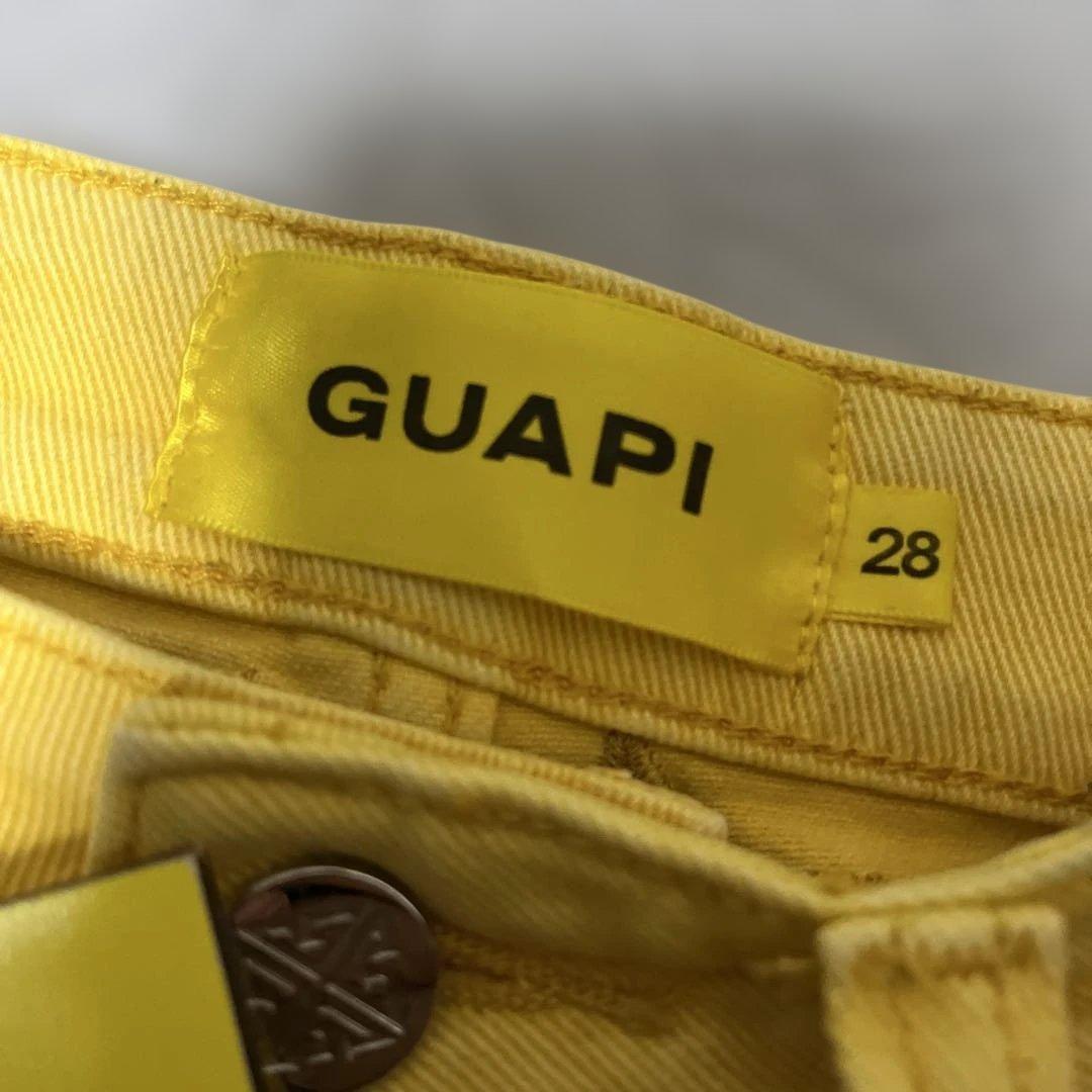 GUAPI イエロー 星柄刺繍 デニムパンツ