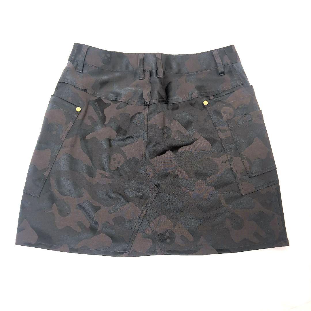 超美品 MARK & LONA マーク＆ロナ カモフラ柄 スカート スカル L
