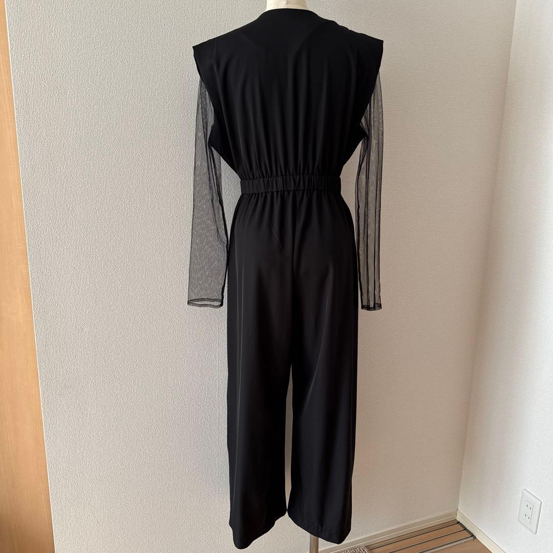 美品 niana ニアナ スタンドアウトカラーオールインパンツ パンツドレス S