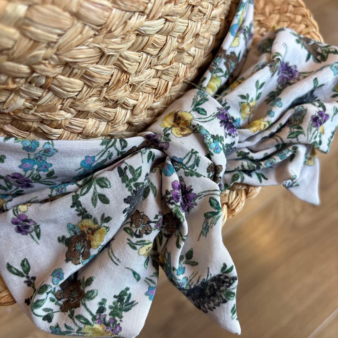 CA4LA 麦わら帽子 花柄リボン