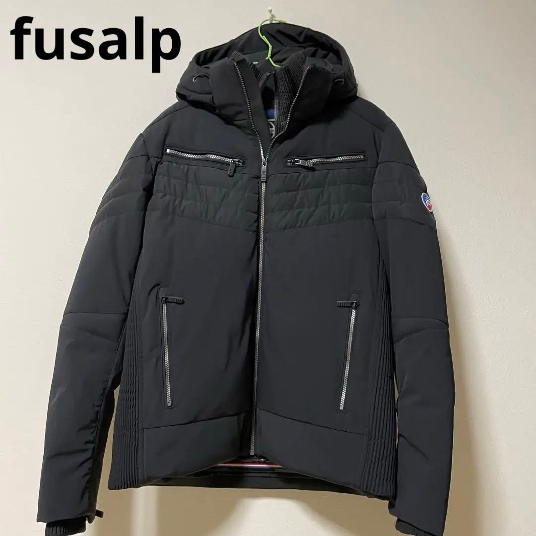 【美品】fusalp フード付き　ダウン　 ブラック　コート　防水コート　極暖