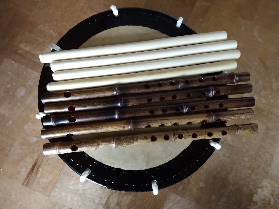 宝*船様 初売り　和太鼓　締太鼓（美品）　横笛新品セット　獅子舞　神事　神楽　根