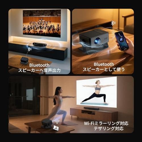 プロジェクター家庭用 小型 天井 静音【Netflix・Prime Videom