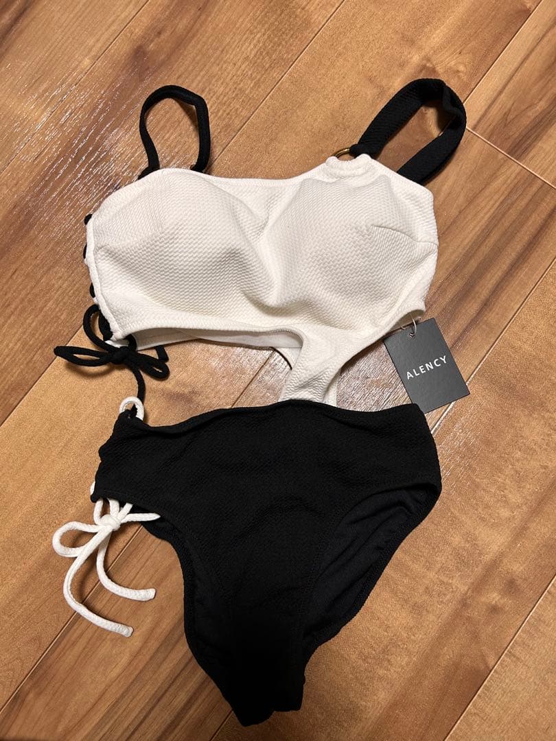 ALENCY ワンショルダービキニバイカラー