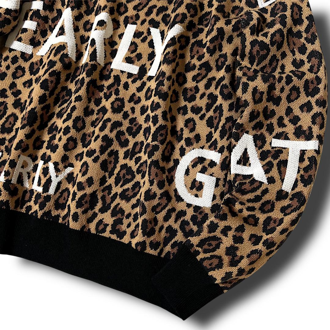 定価37,400 パーリーゲイツ レオパード ウール混ニットプルオーバー 日本製