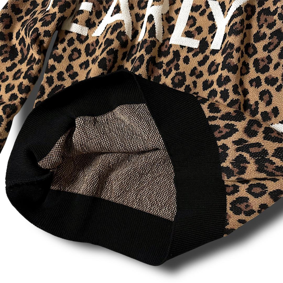 定価37,400 パーリーゲイツ レオパード ウール混ニットプルオーバー 日本製