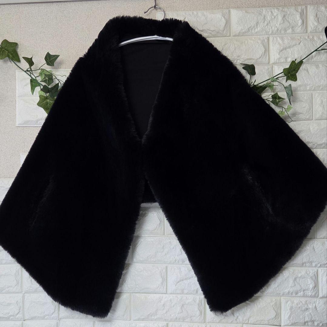 JENNE リッチボリュームファーケープ ネイビー