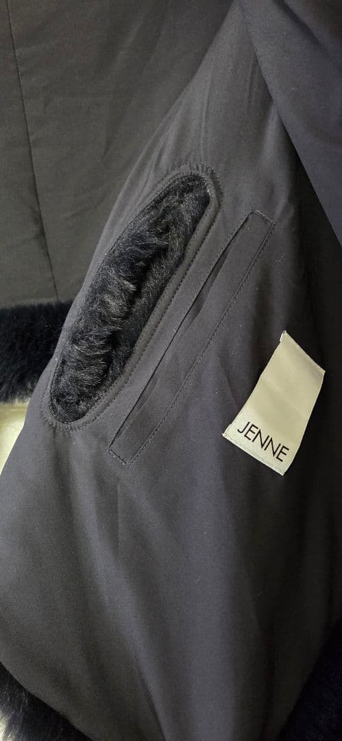 JENNE リッチボリュームファーケープ ネイビー