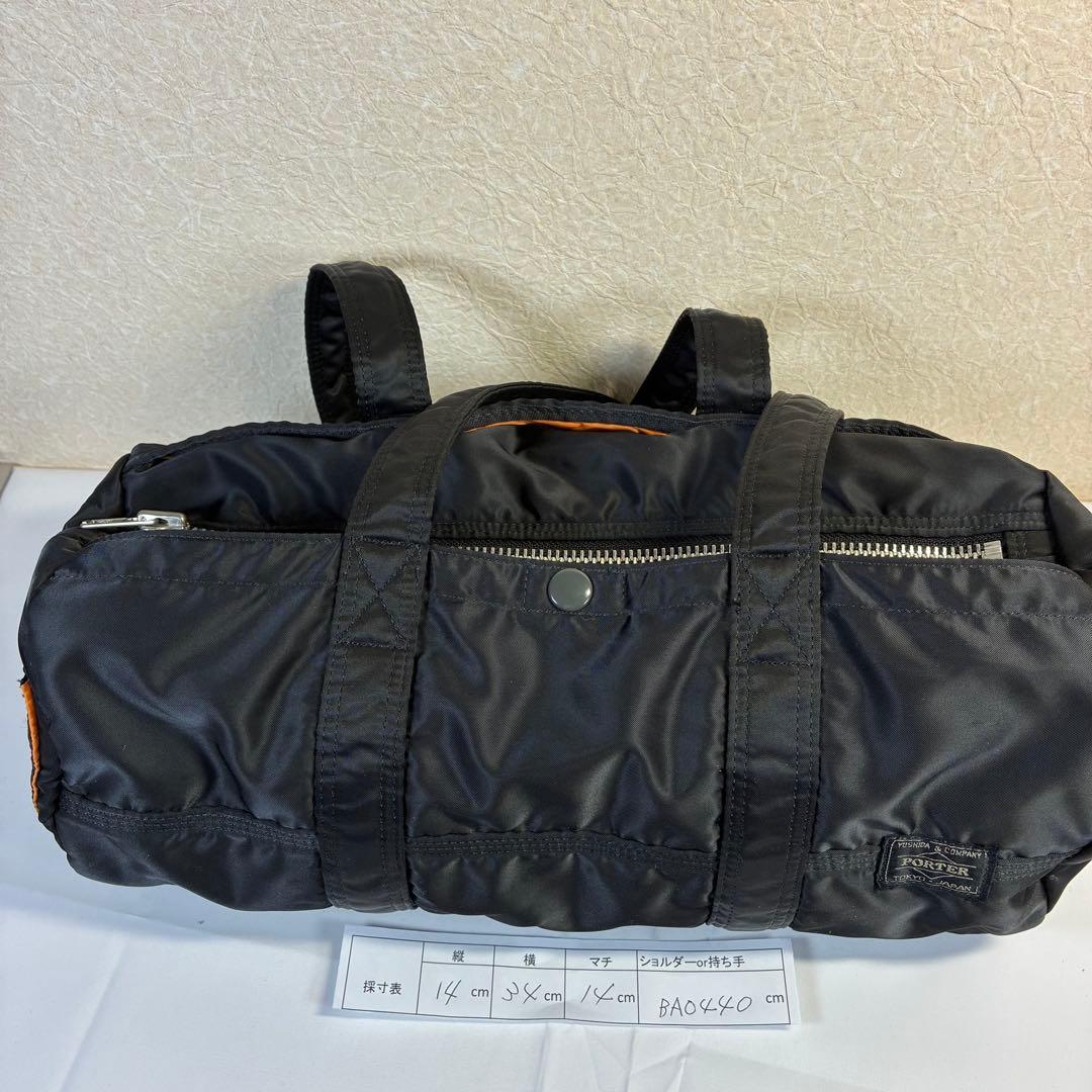 [極美品] PORTER タンカー ドラムバッグ ミニボストン 黒 ナイロン