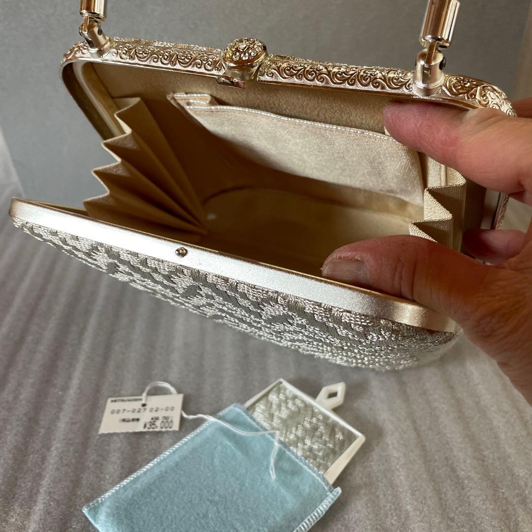 シルバー ジグザグパターン パーティーバッグ