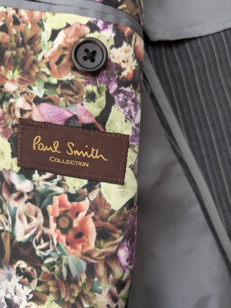 希少 最高級 ポールスミス セットアップ 花柄 ストライプ グレー