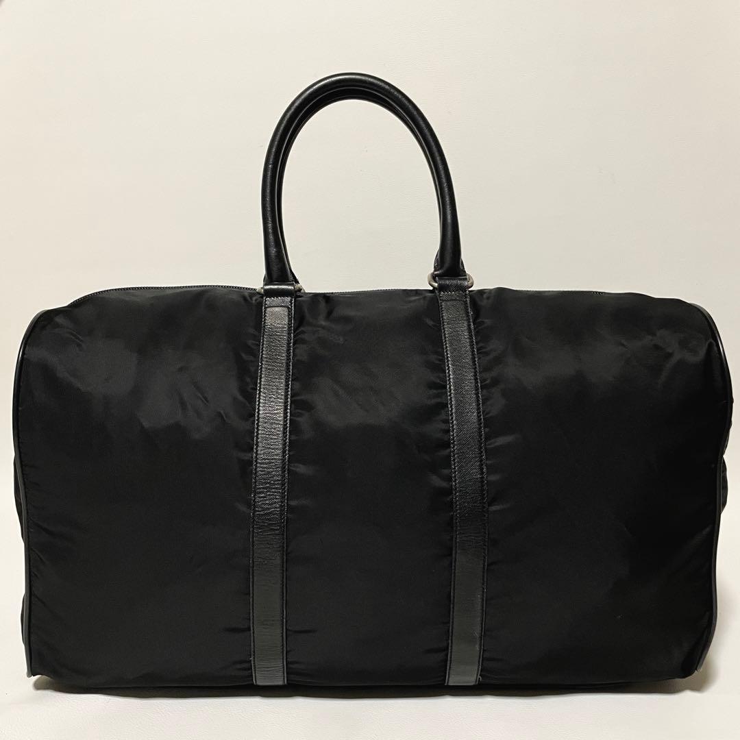 【美品】PRADA プラダ　ボストンバッグ　ナイロン　ブラック　大容量　メンズ