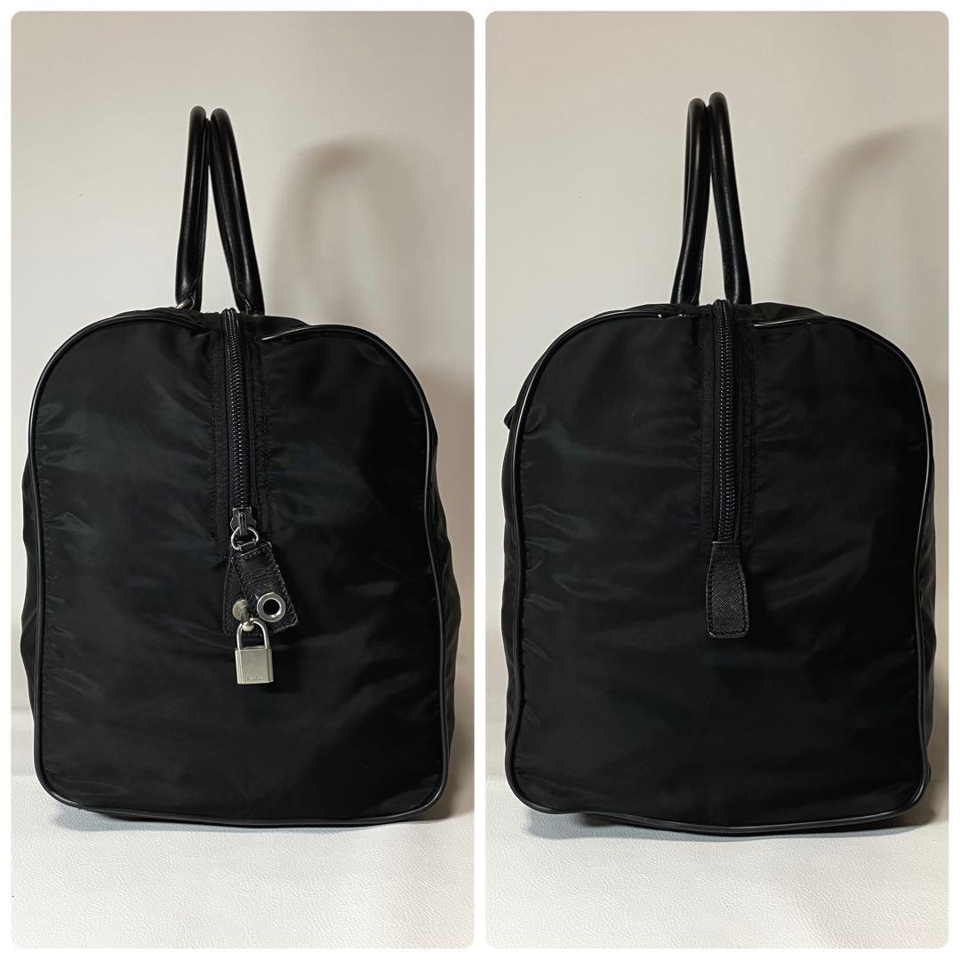 【美品】PRADA プラダ　ボストンバッグ　ナイロン　ブラック　大容量　メンズ