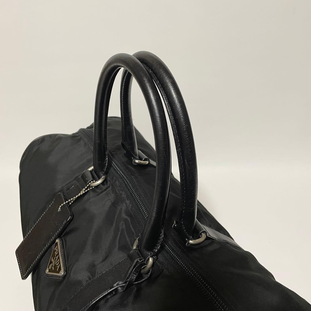 【美品】PRADA プラダ　ボストンバッグ　ナイロン　ブラック　大容量　メンズ