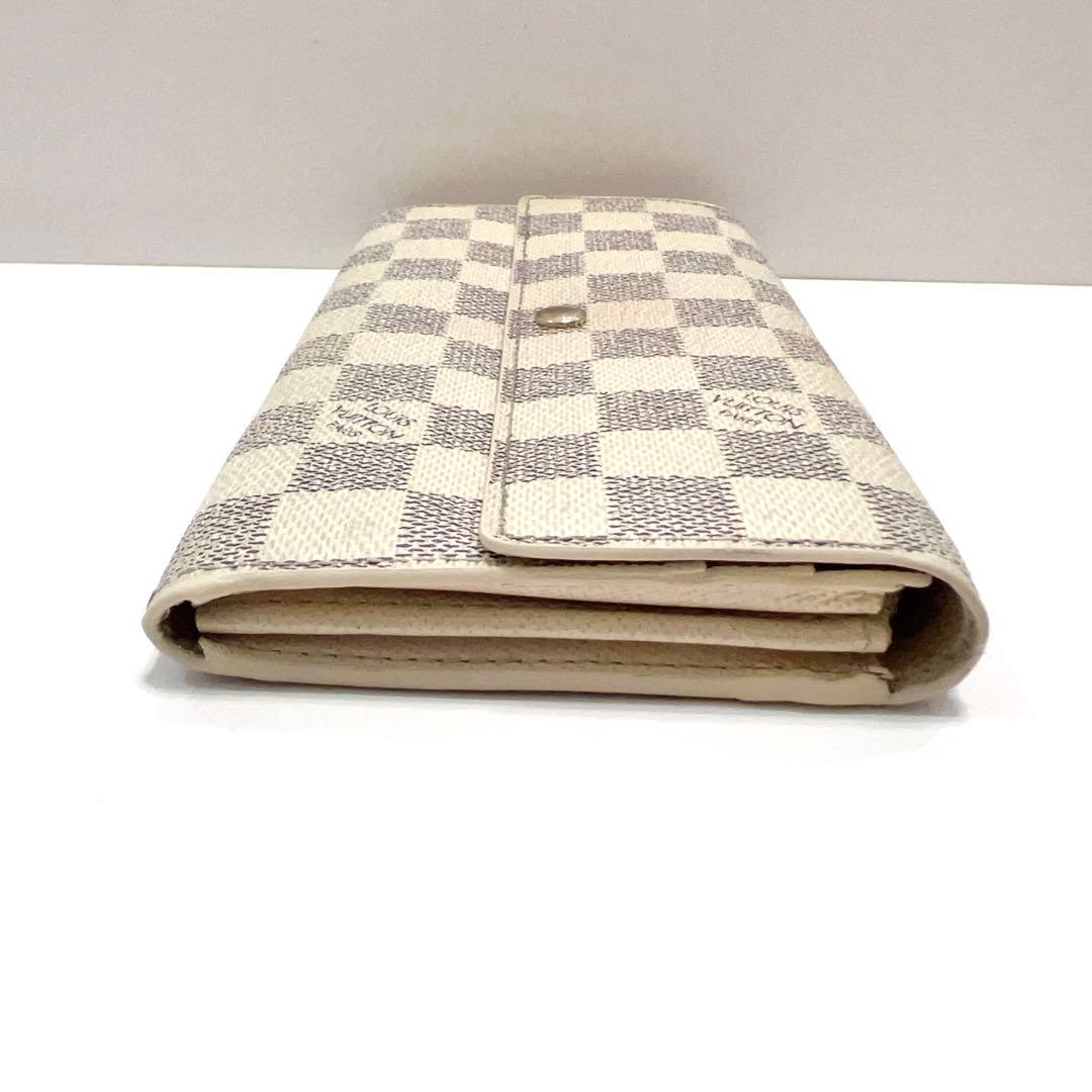 ルイヴィトン ダミエ アズール ポルトフォイユ サラ 長財布 N61735 白