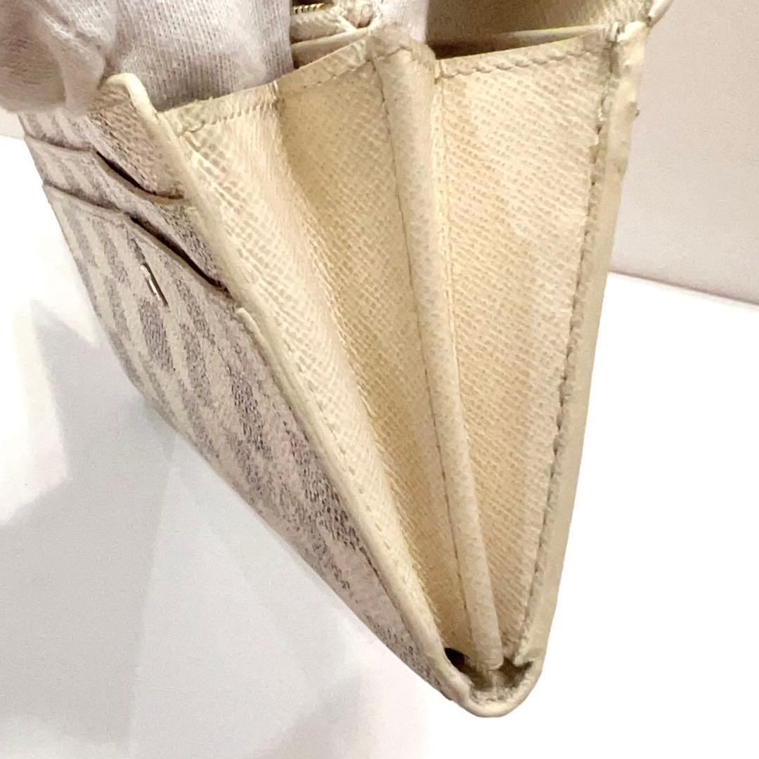 ルイヴィトン ダミエ アズール ポルトフォイユ サラ 長財布 N61735 白