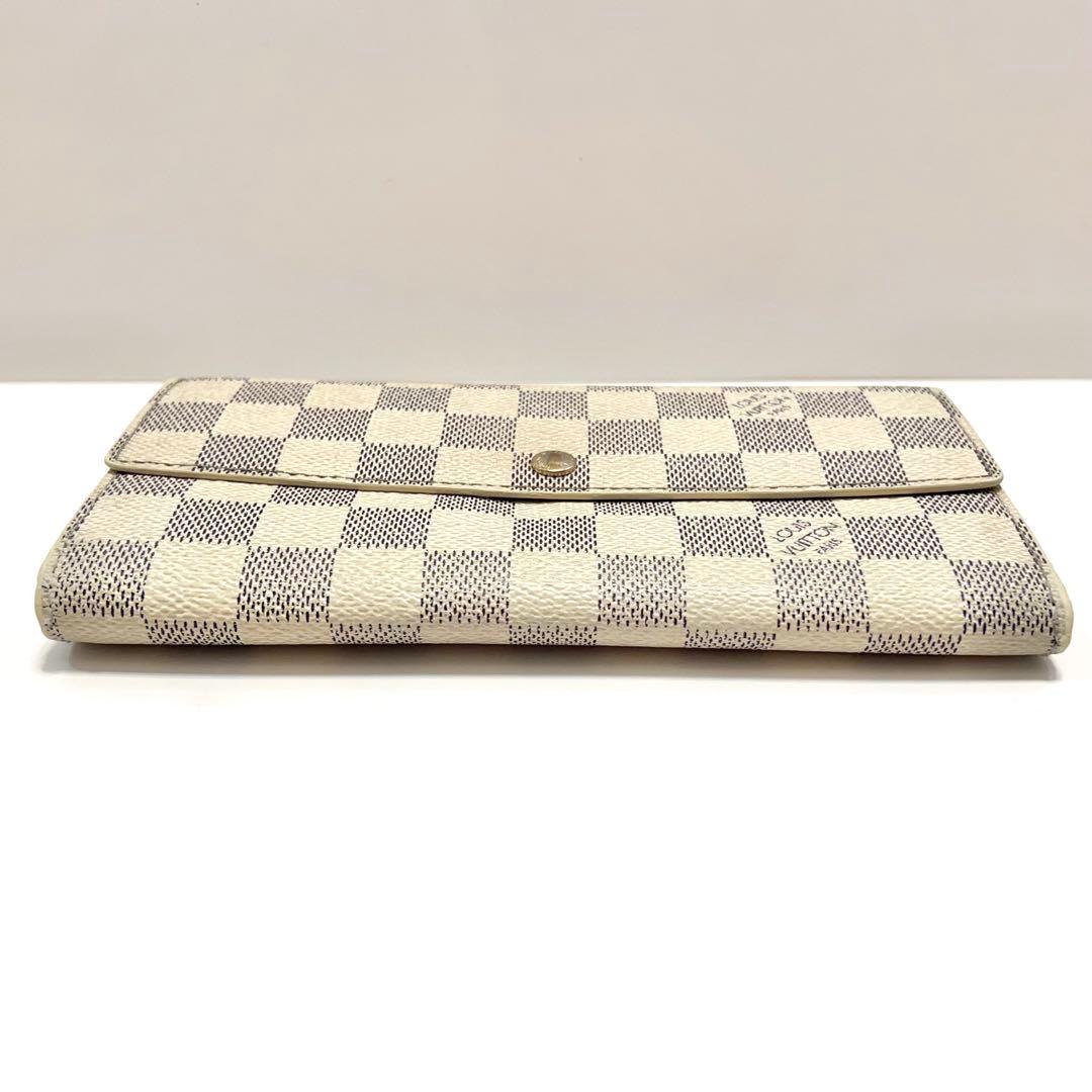 ルイヴィトン ダミエ アズール ポルトフォイユ サラ 長財布 N61735 白