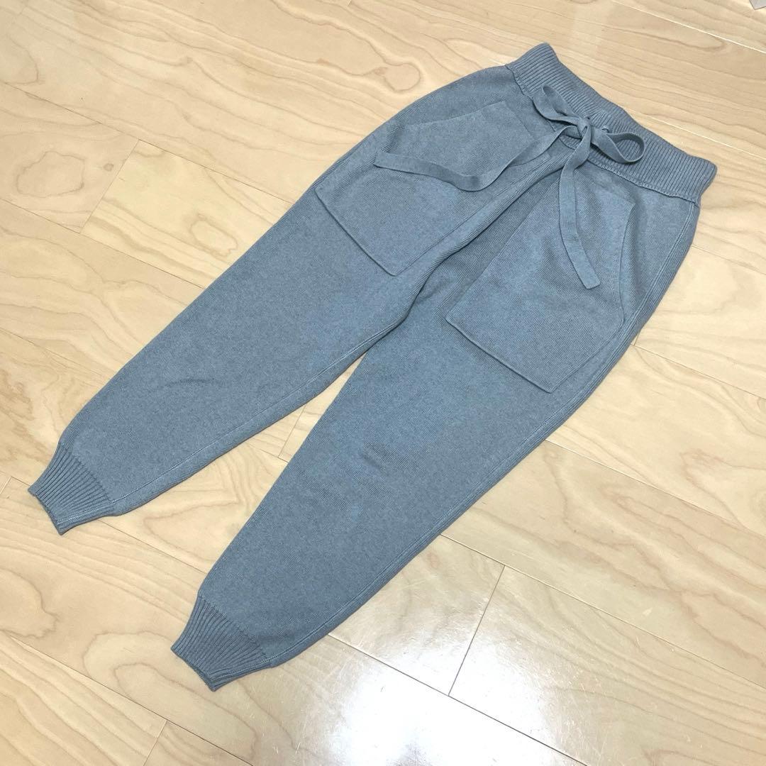 【ひろ】Drawer ドゥロワー　コットン カシミヤ ニットジョガーパンツ