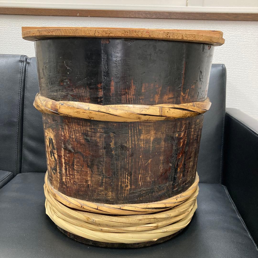 まっぴー　漆塗り木桶　蓋付き