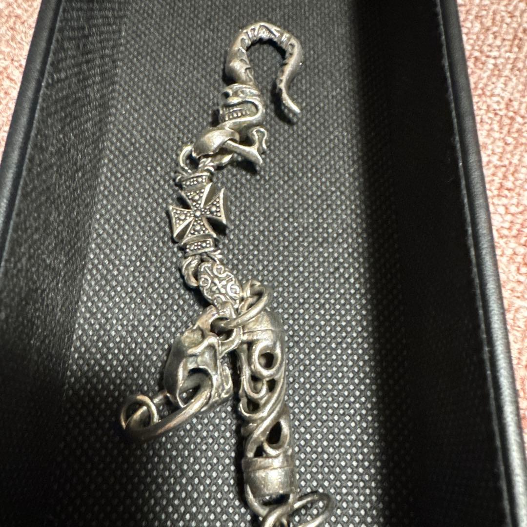 シルバー925スカルアイアンクロス　キーホルダー　値段交渉ok