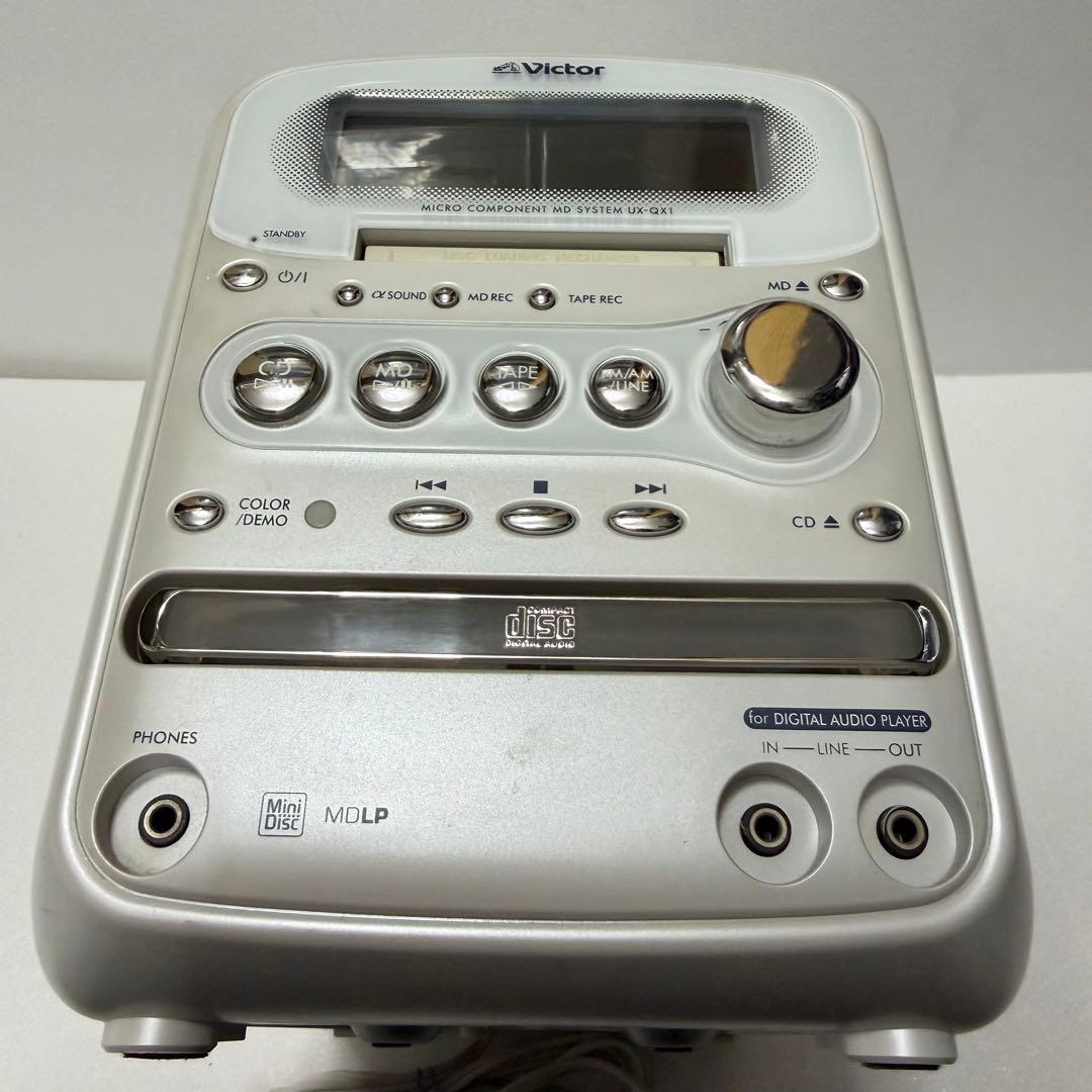 Victor MD/CDカセット搭載ミニコンポ UX-QX1-W