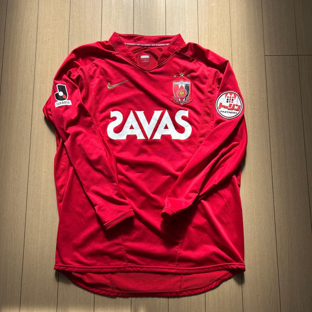 浦和レッズ 刺繍ロゴ　長袖ユニフォーム ホームユニフォーム　2008年モデル