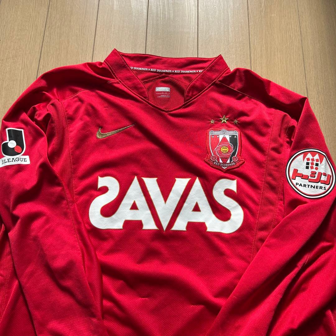 浦和レッズ 刺繍ロゴ　長袖ユニフォーム ホームユニフォーム　2008年モデル