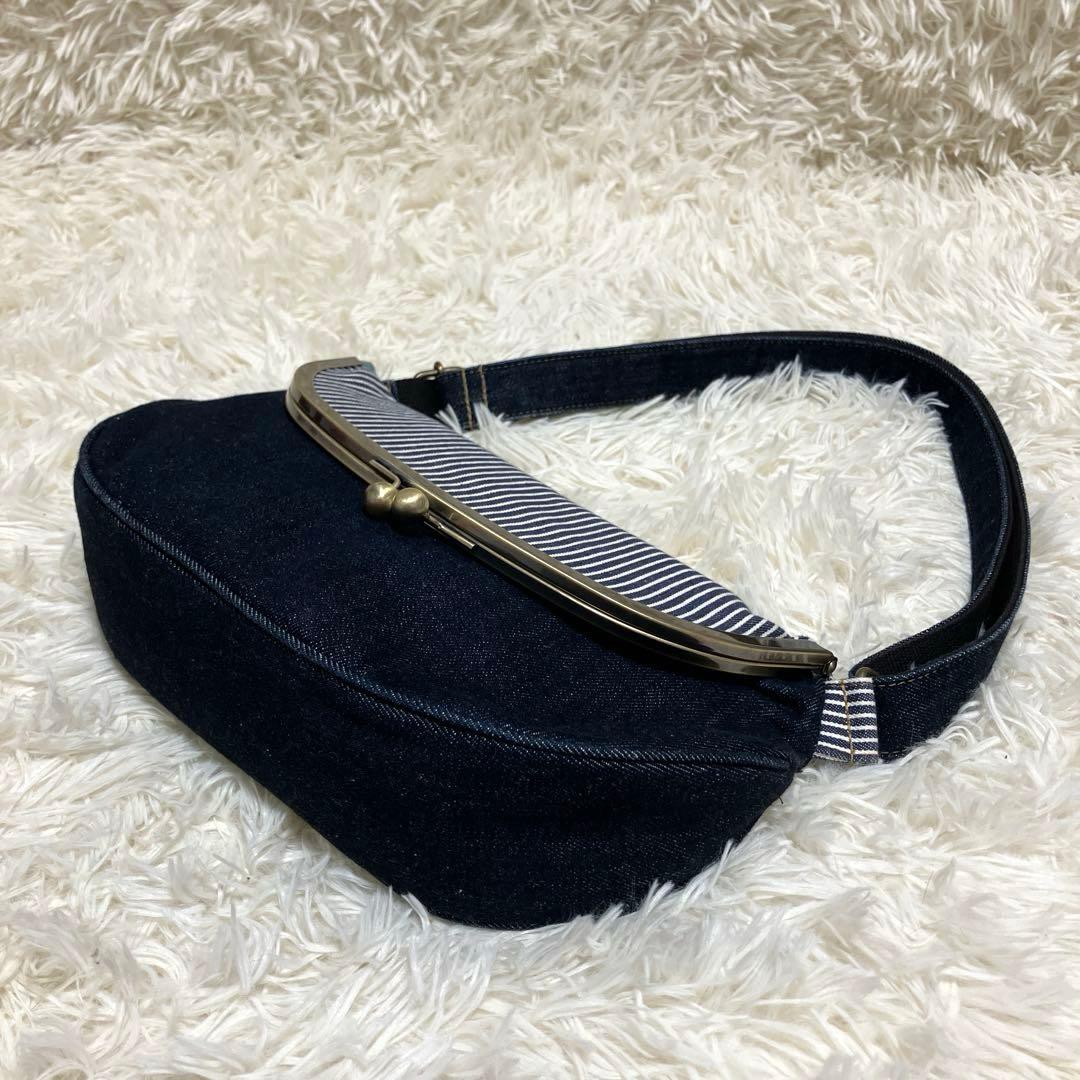 AYANOKOJI 口折れ型 がま口 クロス ボディバッグ デニム ヒッコリー